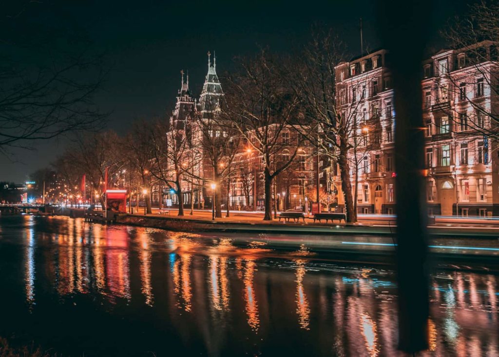 Barrio rojo amsterdam de noche